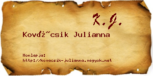 Kovácsik Julianna névjegykártya